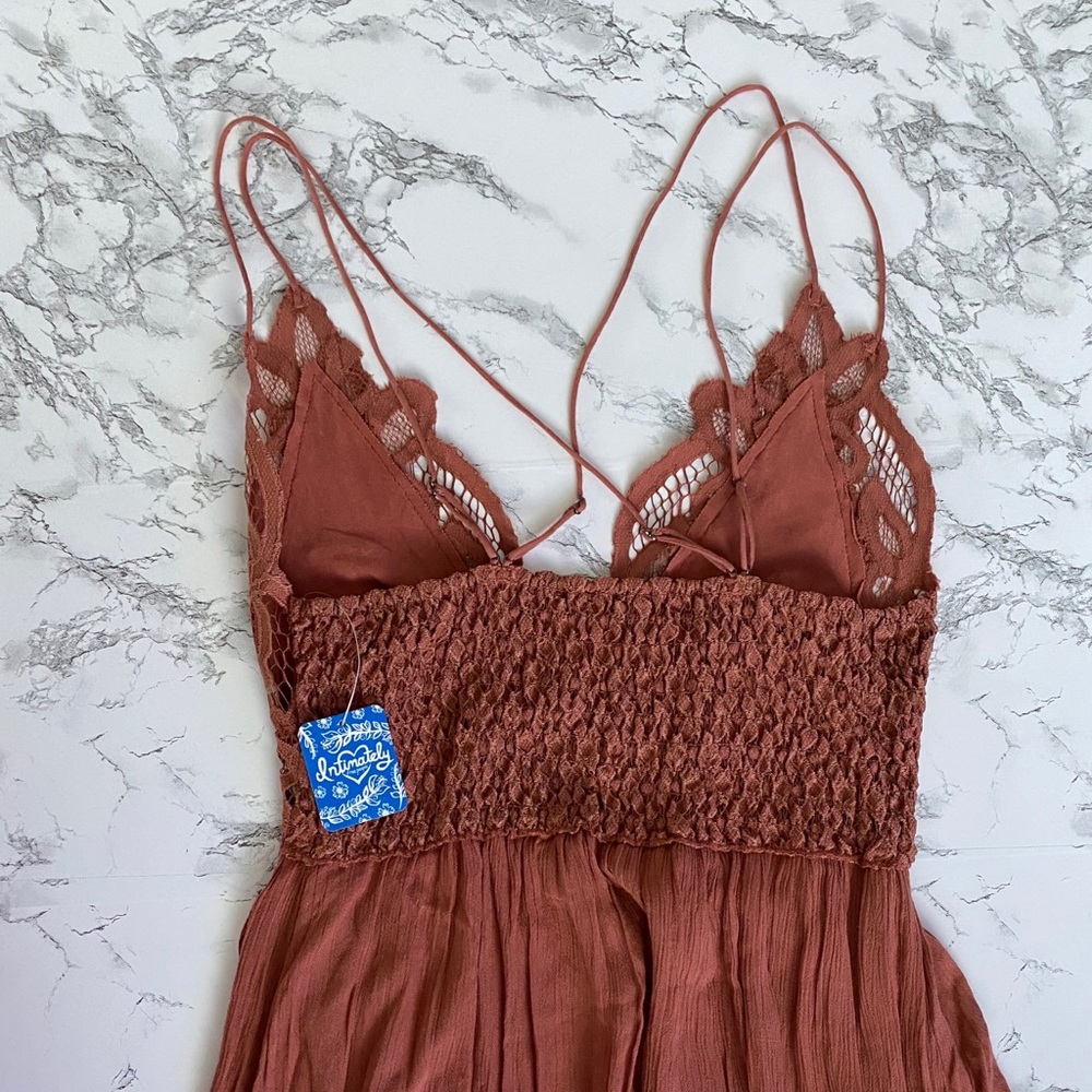 NWT Free People Adella Maxi Slip Dress Copper - Picture 8 of 9